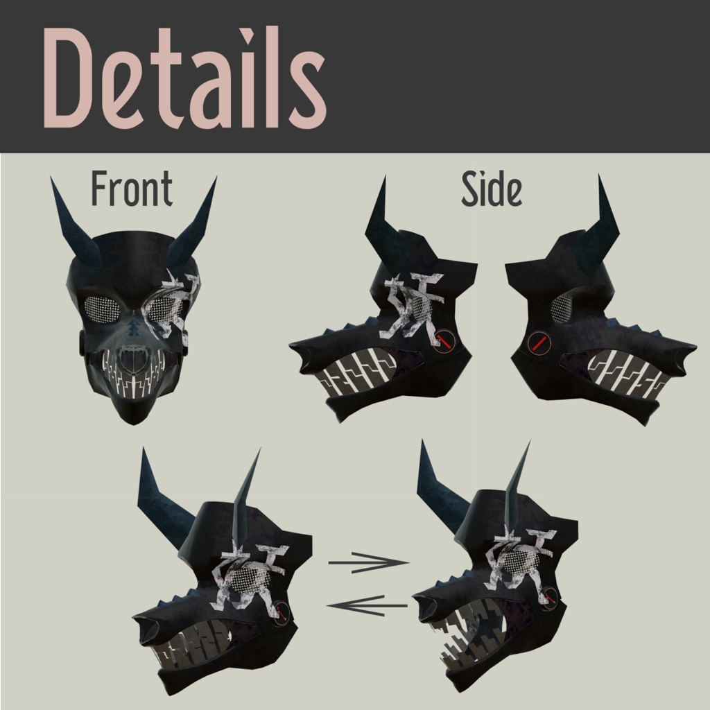 【フリーサイズ】IronHowl【VRChat向け】