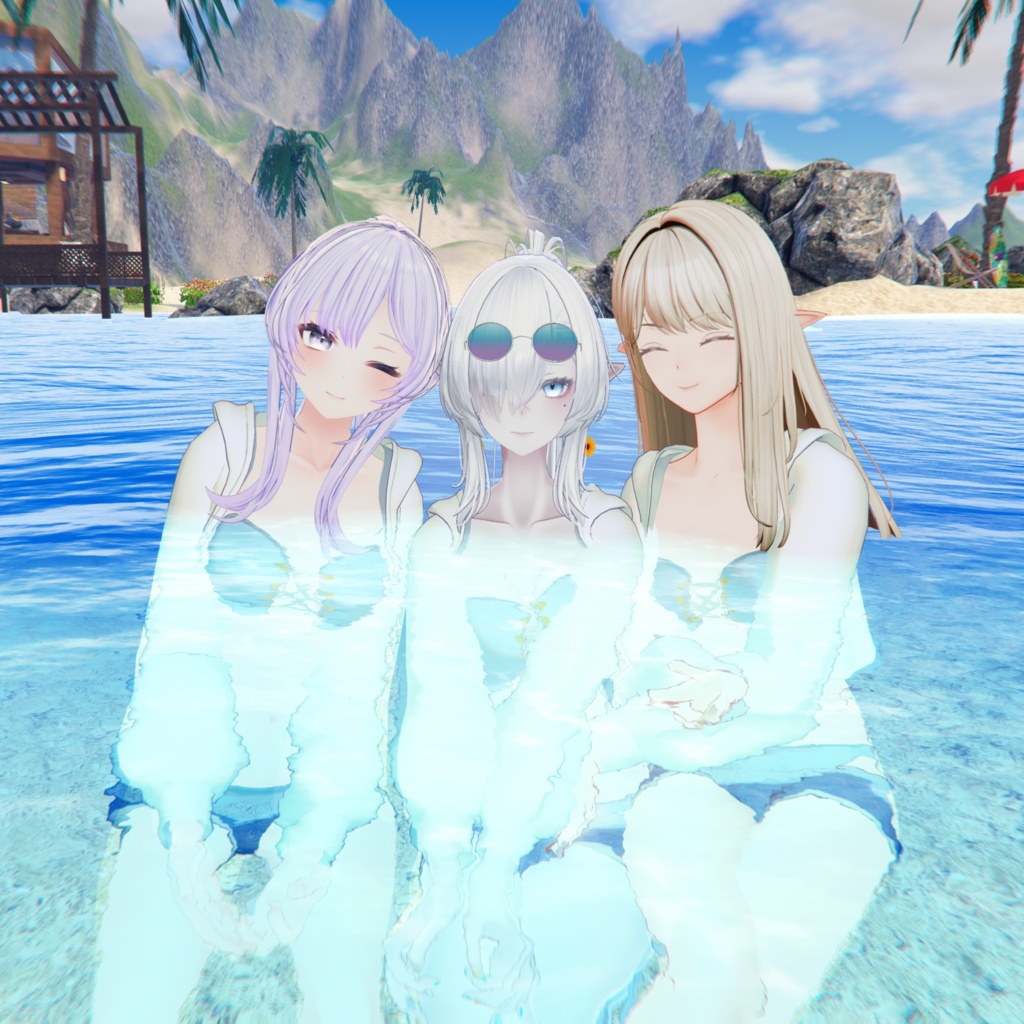 【VRChat向け衣装】Slit Lace-up Bikini