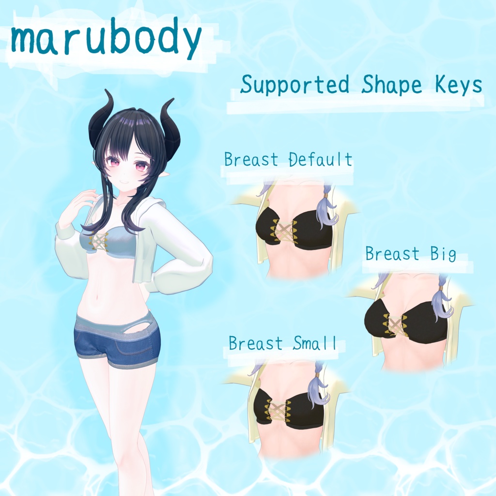 【VRChat向け衣装】Slit Lace-up Bikini