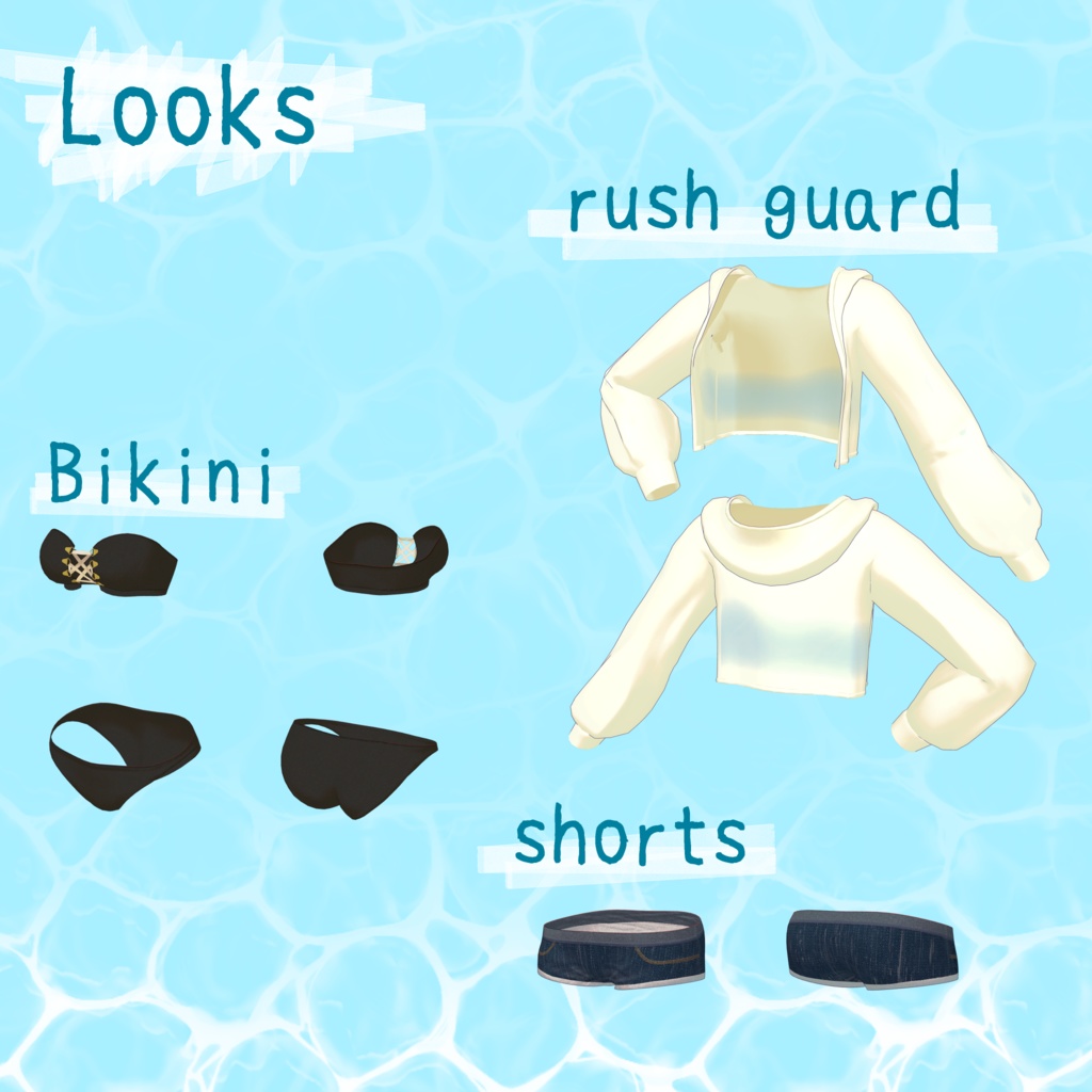 【VRChat向け衣装】Slit Lace-up Bikini