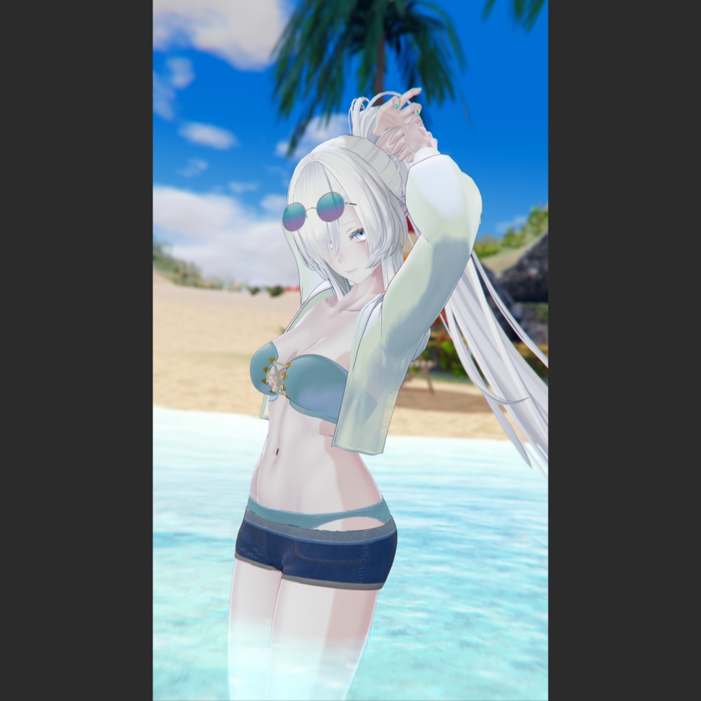 【VRChat向け衣装】Slit Lace-up Bikini
