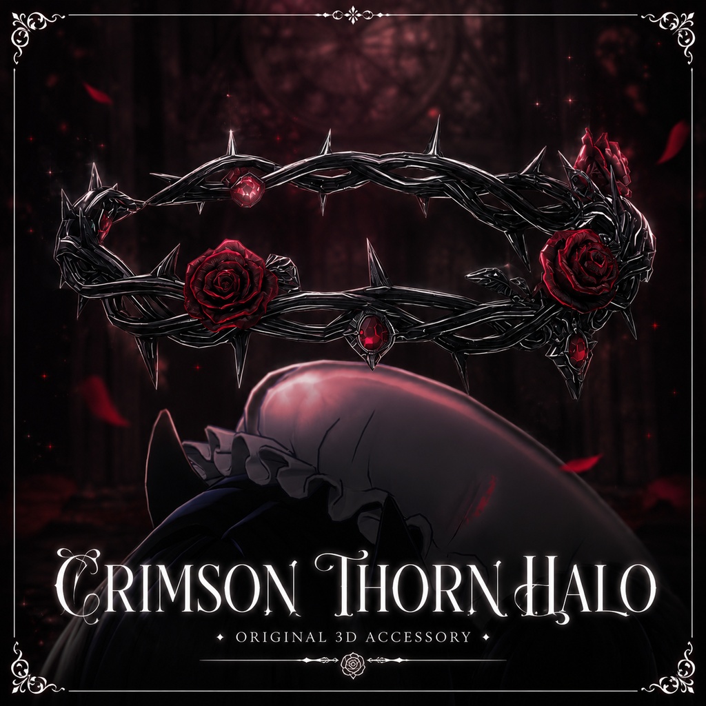 Crimson Thorn Halo / 黒薔薇ゴシックヘイロー 【VRChat想定】