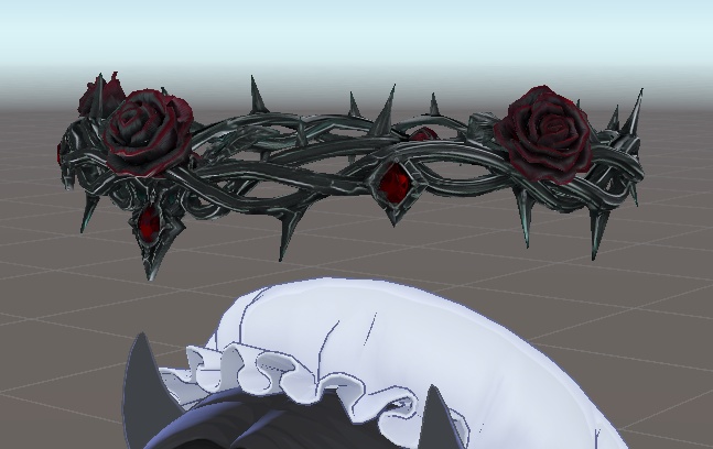 Crimson Thorn Halo / 黒薔薇ゴシックヘイロー 【VRChat想定】