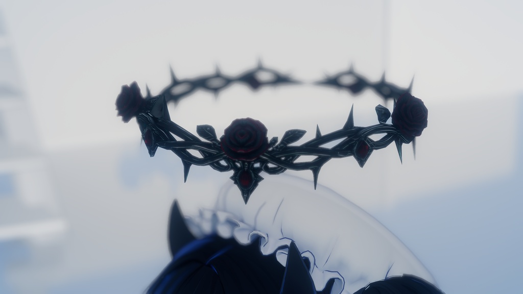 Crimson Thorn Halo / 黒薔薇ゴシックヘイロー 【VRChat想定】