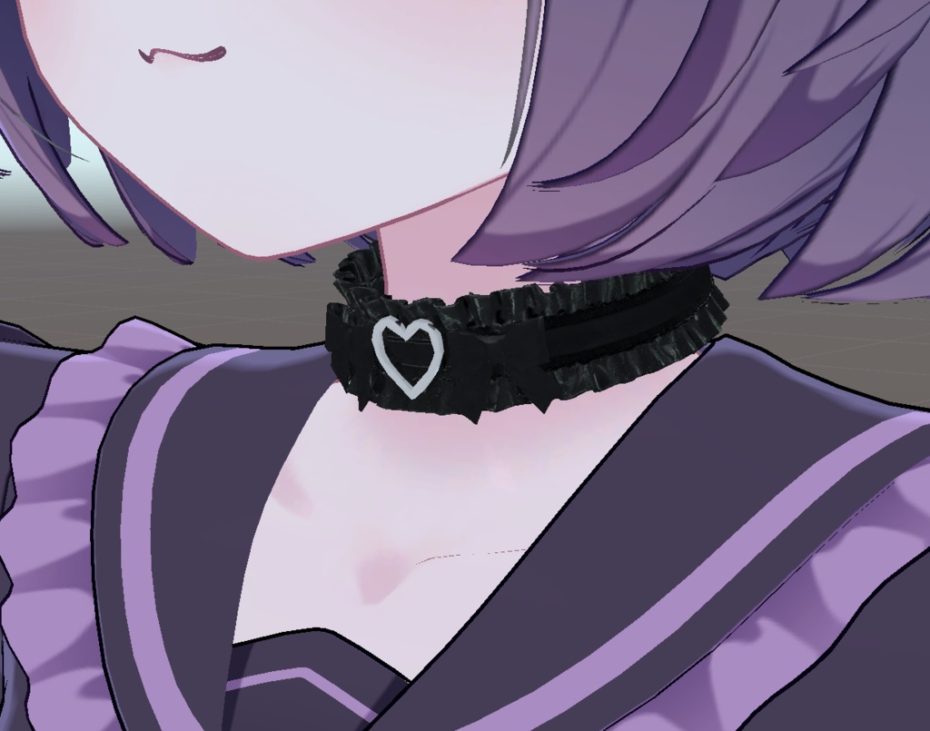 🖤Heart Frill Choker🖤【VRChat想定】