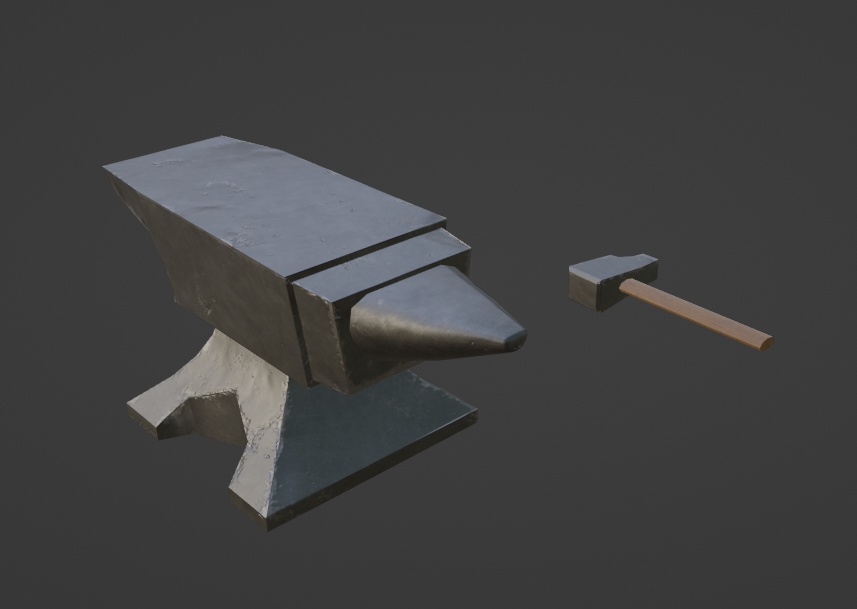 Anvil & Hammer - Low Poly - Game Ready