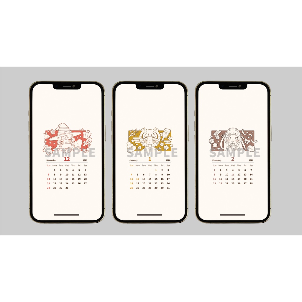 【iPhone用】冬の壁紙3種