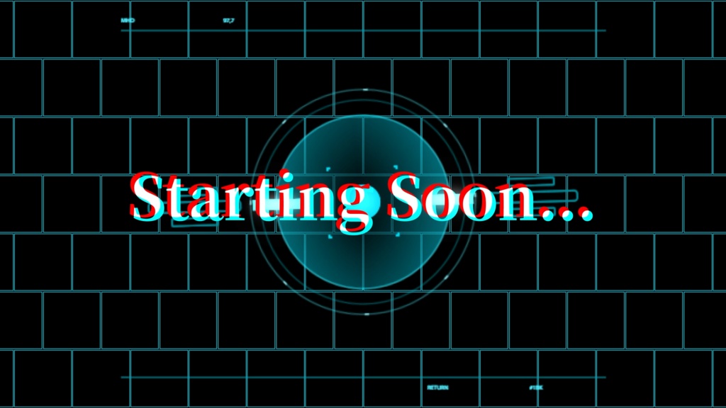 【配信者向け】動く待機画面 - モダン・オービット【シティポップ/ネオン/3色セット】