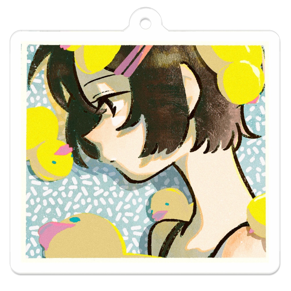 あひるとわたし　アクリルキーホルダー