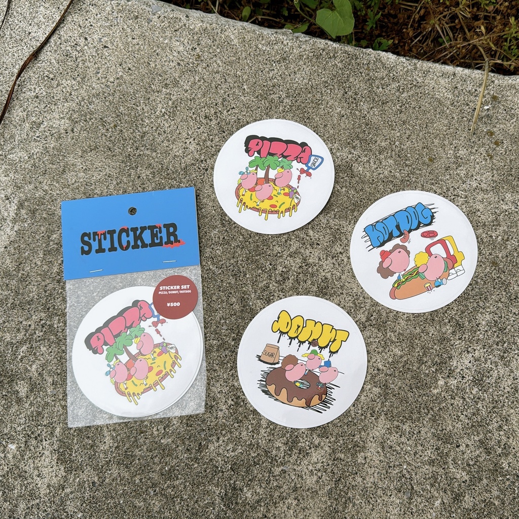 STICKER SET(PIZZA/DONUT/HOTDOG)