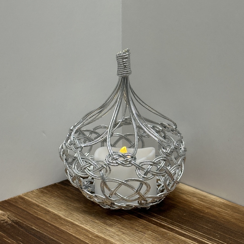 宵雫(よいしずく)LEDキャンドルライトカバー 水引 シルバー