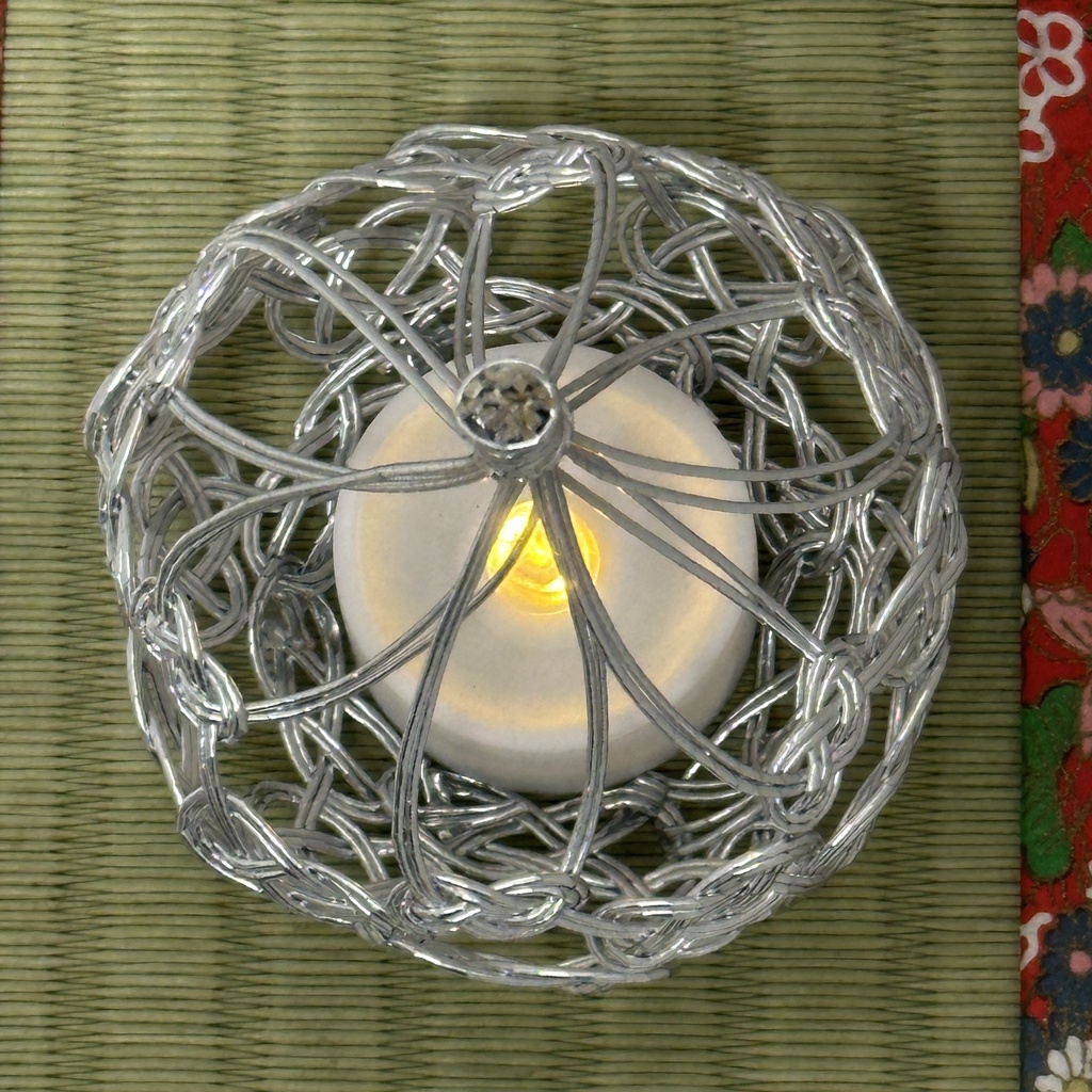 宵雫(よいしずく)LEDキャンドルライトカバー 水引 シルバー