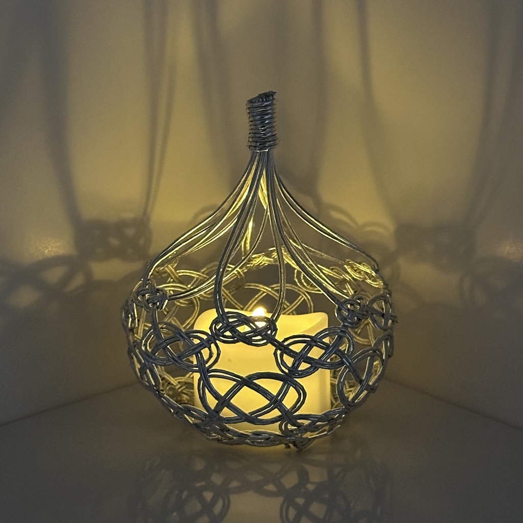 宵雫(よいしずく)LEDキャンドルライトカバー 水引 シルバー