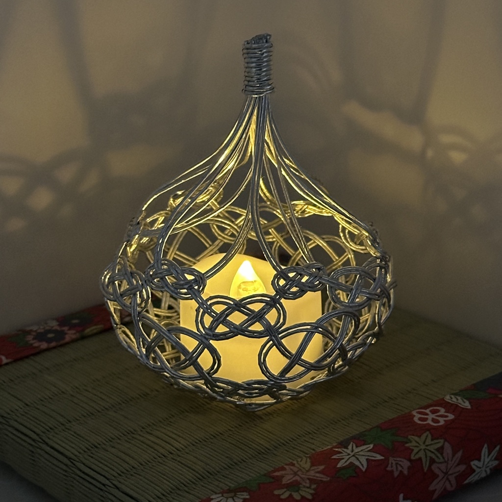 宵雫(よいしずく)LEDキャンドルライトカバー 水引 シルバー