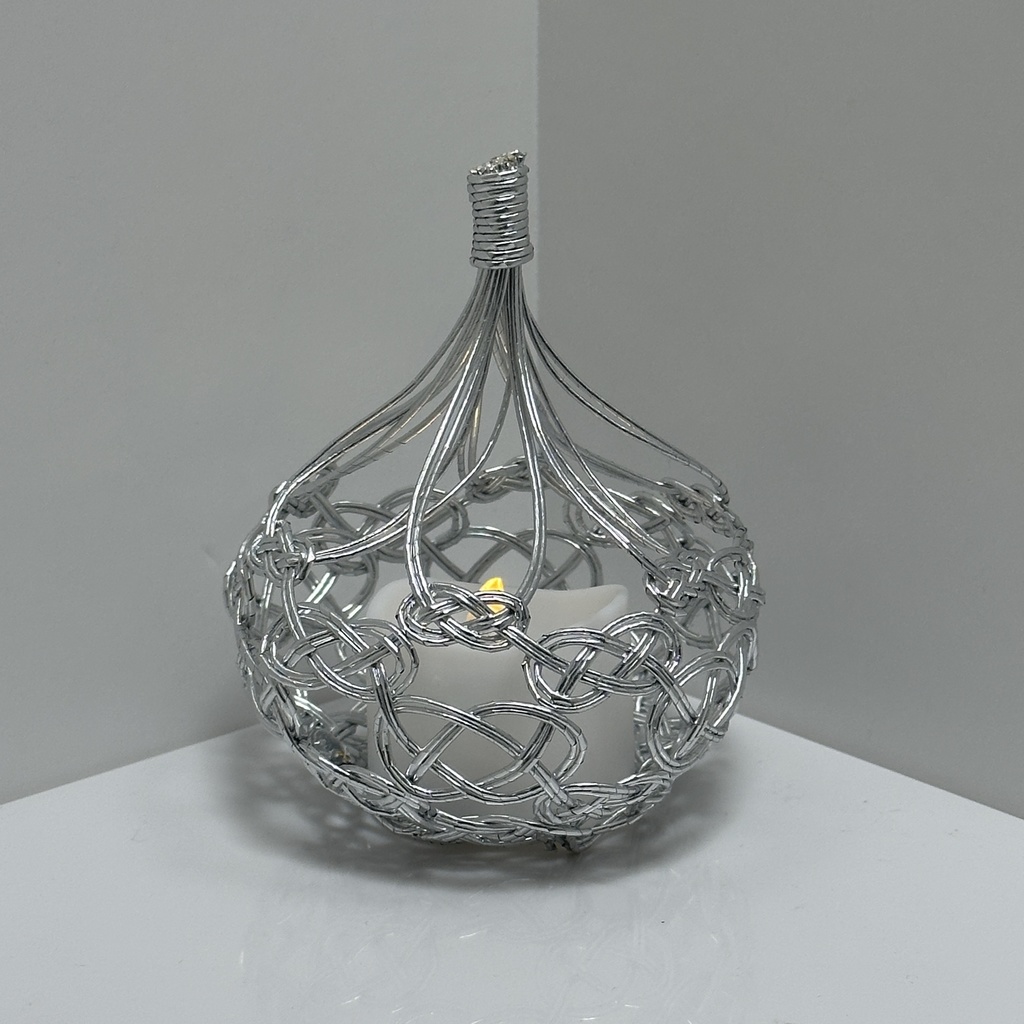 宵雫(よいしずく)LEDキャンドルライトカバー 水引 シルバー