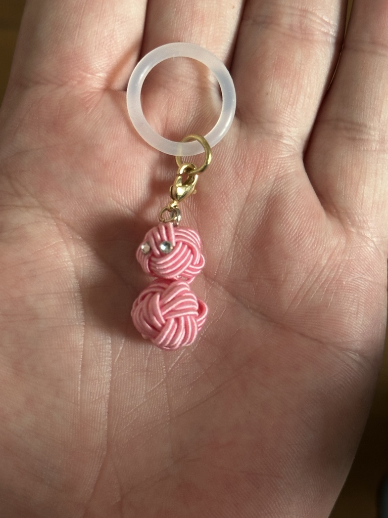 雪だるま ピンク スノーマン 水引アンブレラマーカー