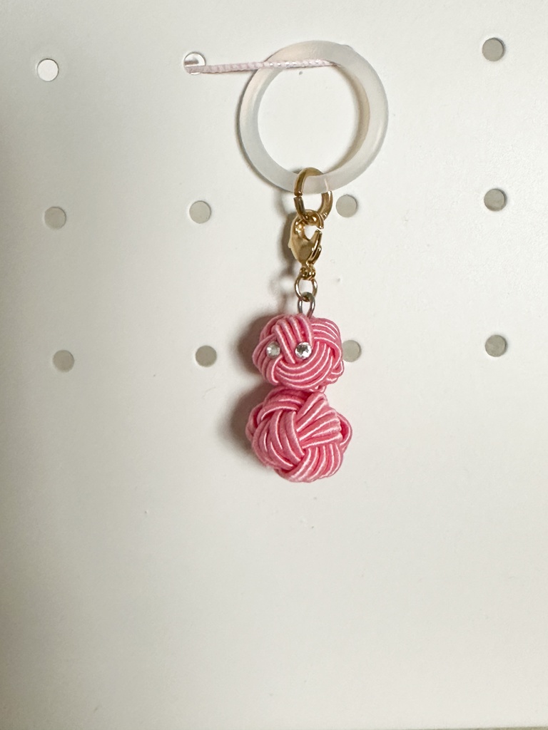 雪だるま　ピンク　スノーマン　水引アンブレラマーカー　