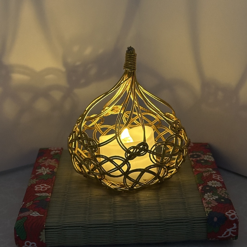 宵雫（よいしずく）LEDキャンドルライトカバー　水引　ゴールド