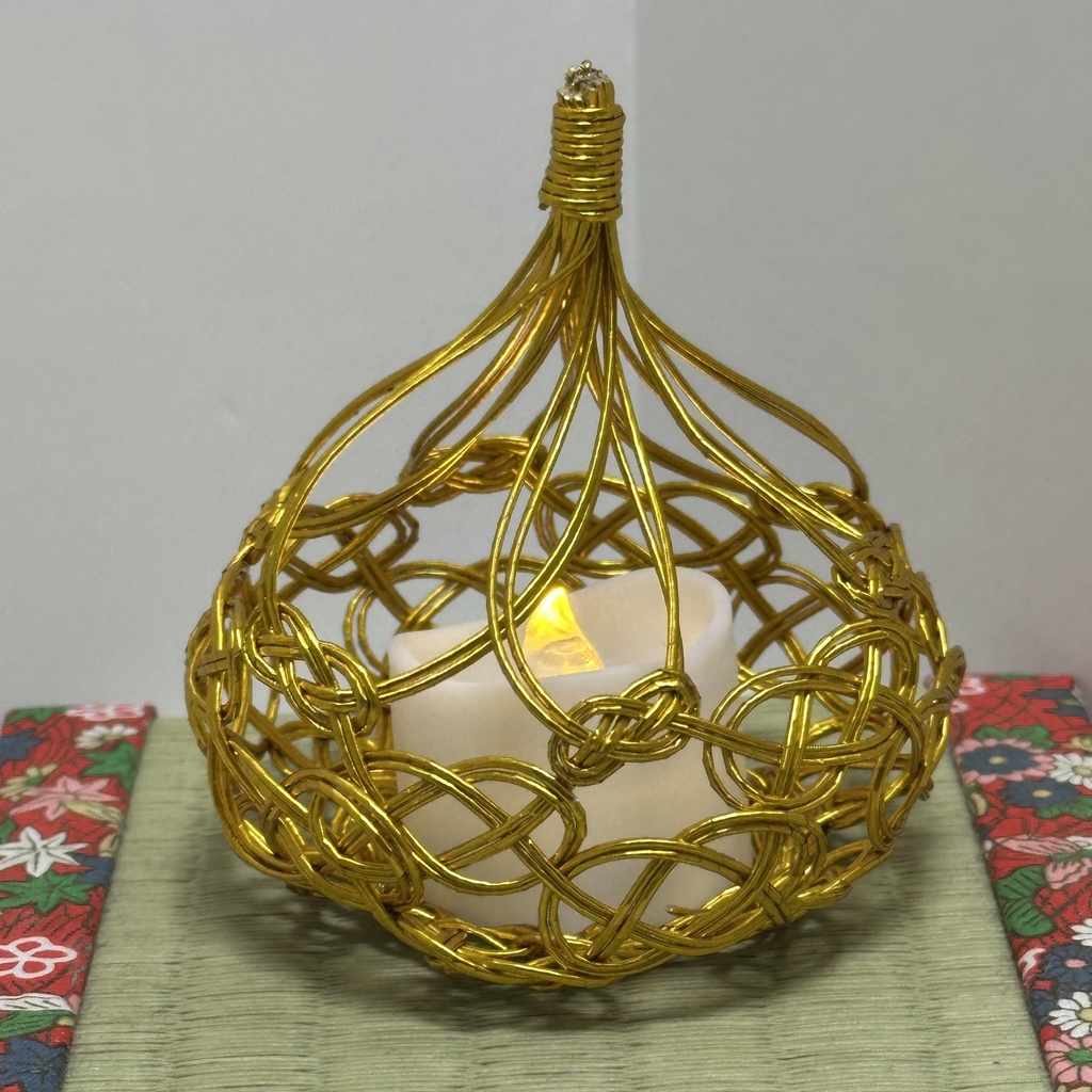 宵雫(よいしずく)LEDキャンドルライトカバー 水引 ゴールド