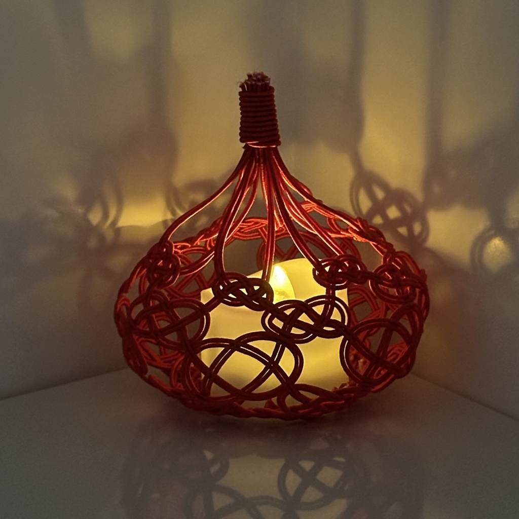 宵雫(よいしずく)LEDキャンドルライトカバー 水引 赤