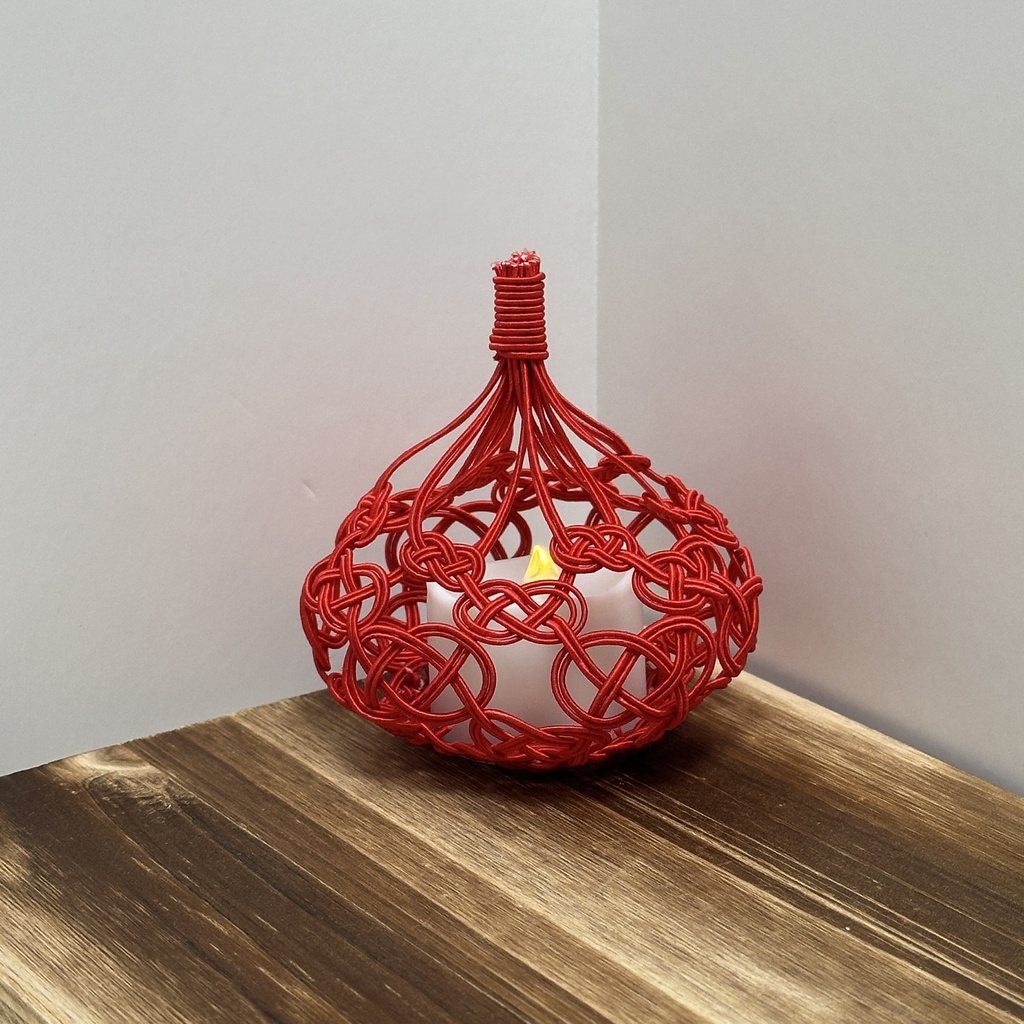 宵雫(よいしずく)LEDキャンドルライトカバー 水引 赤