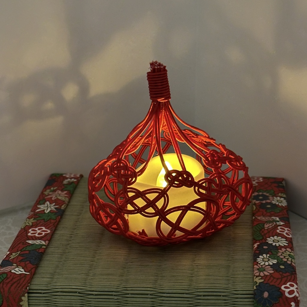 宵雫(よいしずく)LEDキャンドルライトカバー 水引 赤