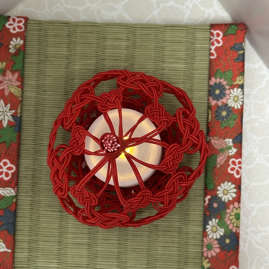 宵雫(よいしずく)LEDキャンドルライトカバー 水引 赤