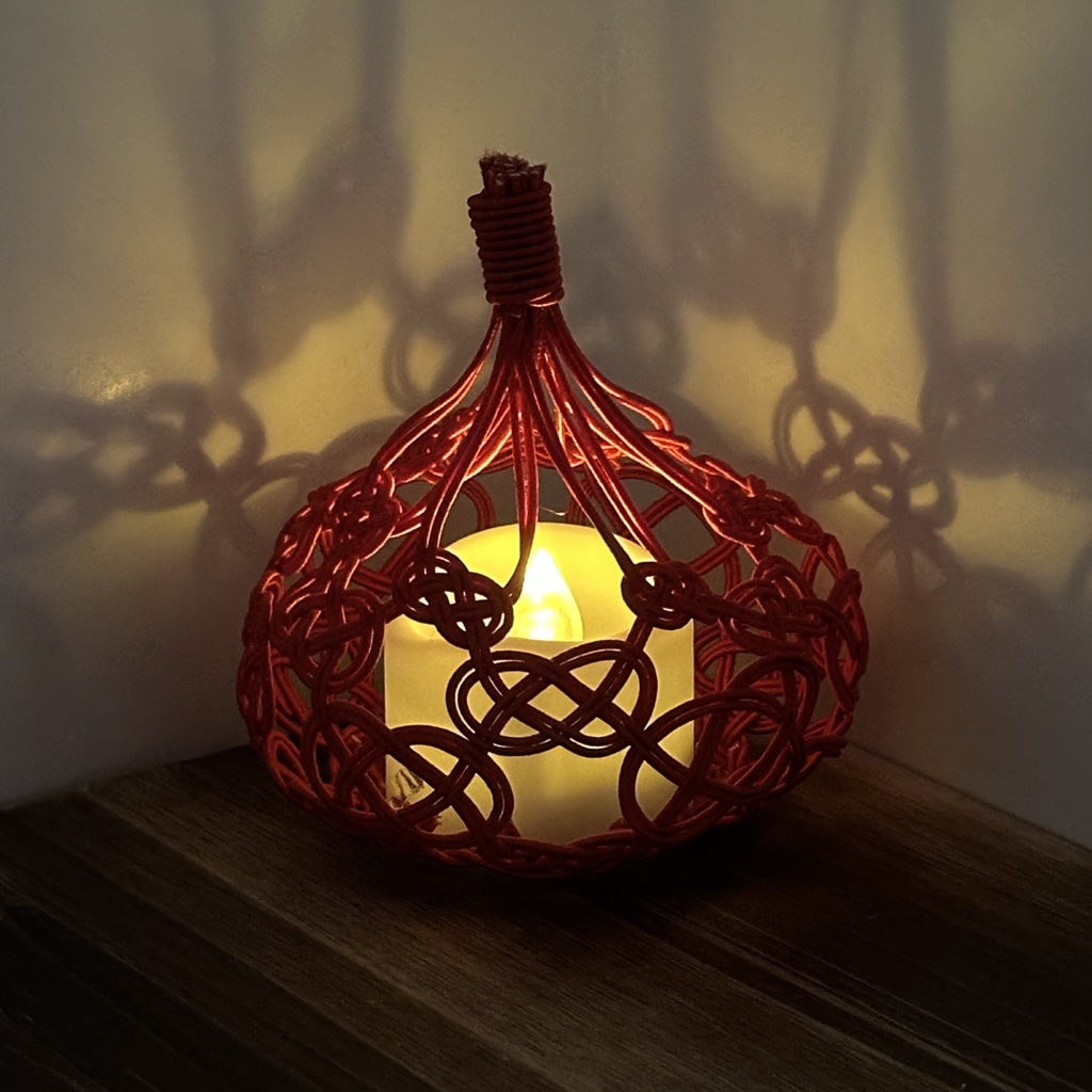 宵雫(よいしずく)LEDキャンドルライトカバー 水引 赤