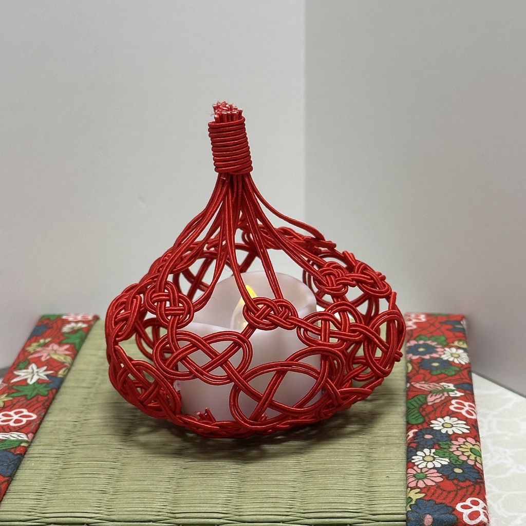 宵雫(よいしずく)LEDキャンドルライトカバー 水引 赤