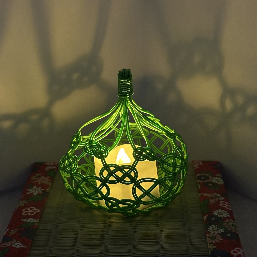 宵雫(よいしずく)LEDキャンドルライトカバー 水引 グリーン