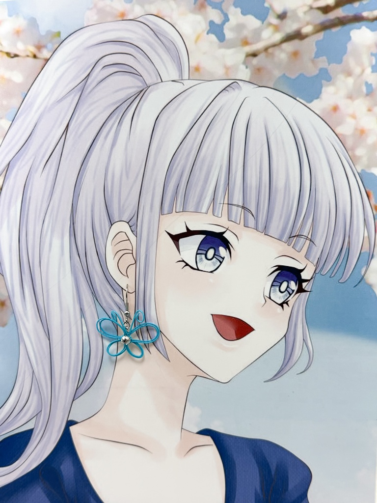 幸せを運ぶ 水引蝶デザインピアス ライトブルー