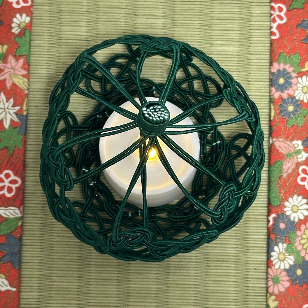 宵雫(よいしずく)LEDキャンドルライトカバー 水引 緑