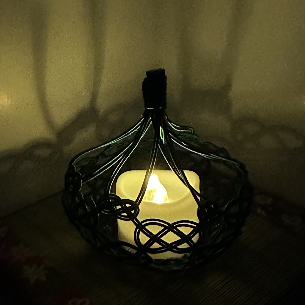 宵雫(よいしずく)LEDキャンドルライトカバー 水引 緑