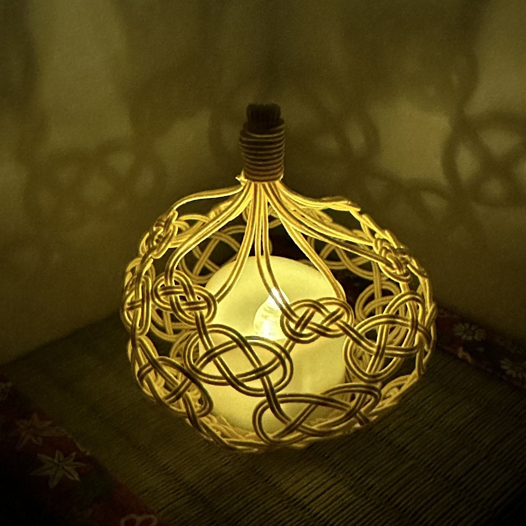 宵雫(よいしずく)LEDキャンドルライトカバー 水引 イエロー