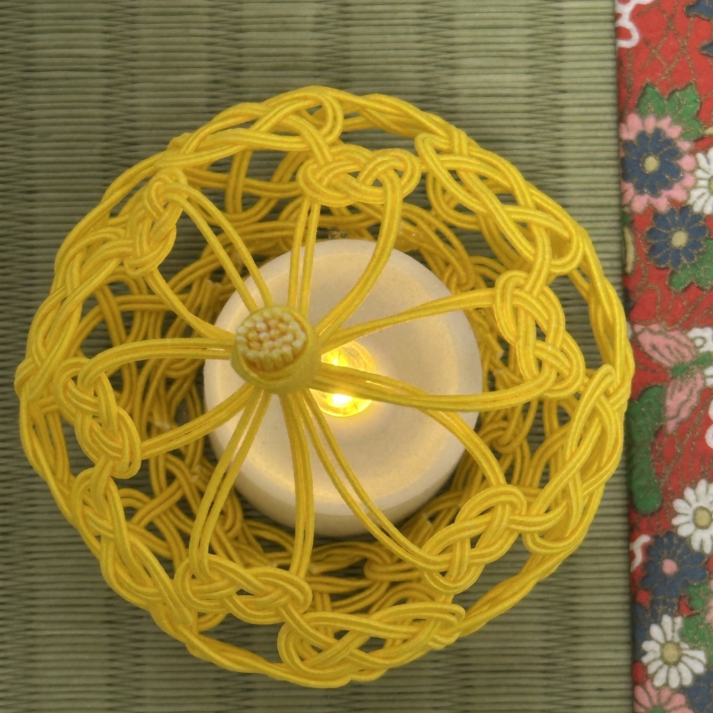 宵雫(よいしずく)LEDキャンドルライトカバー 水引 イエロー