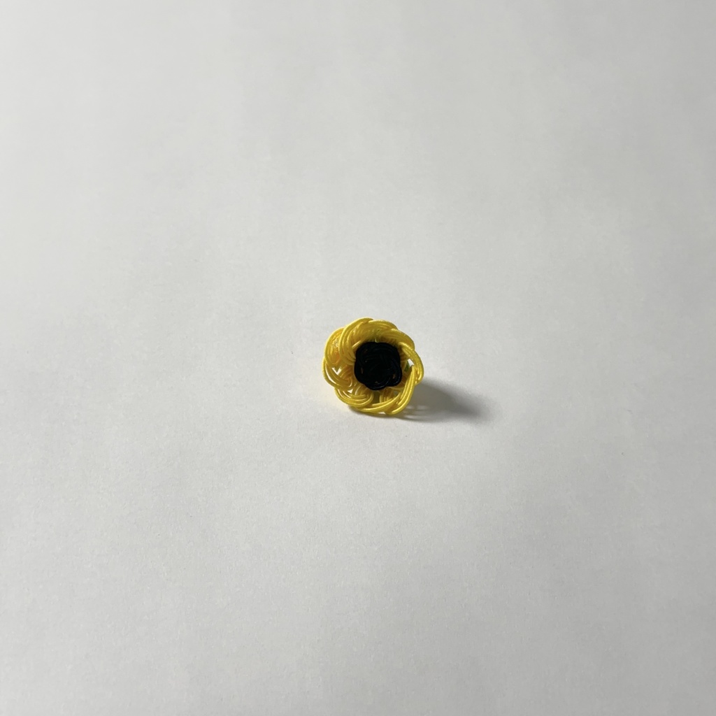 水引ひまわりの片耳ピアス(直径1cm)サージカルステンレス仕様
