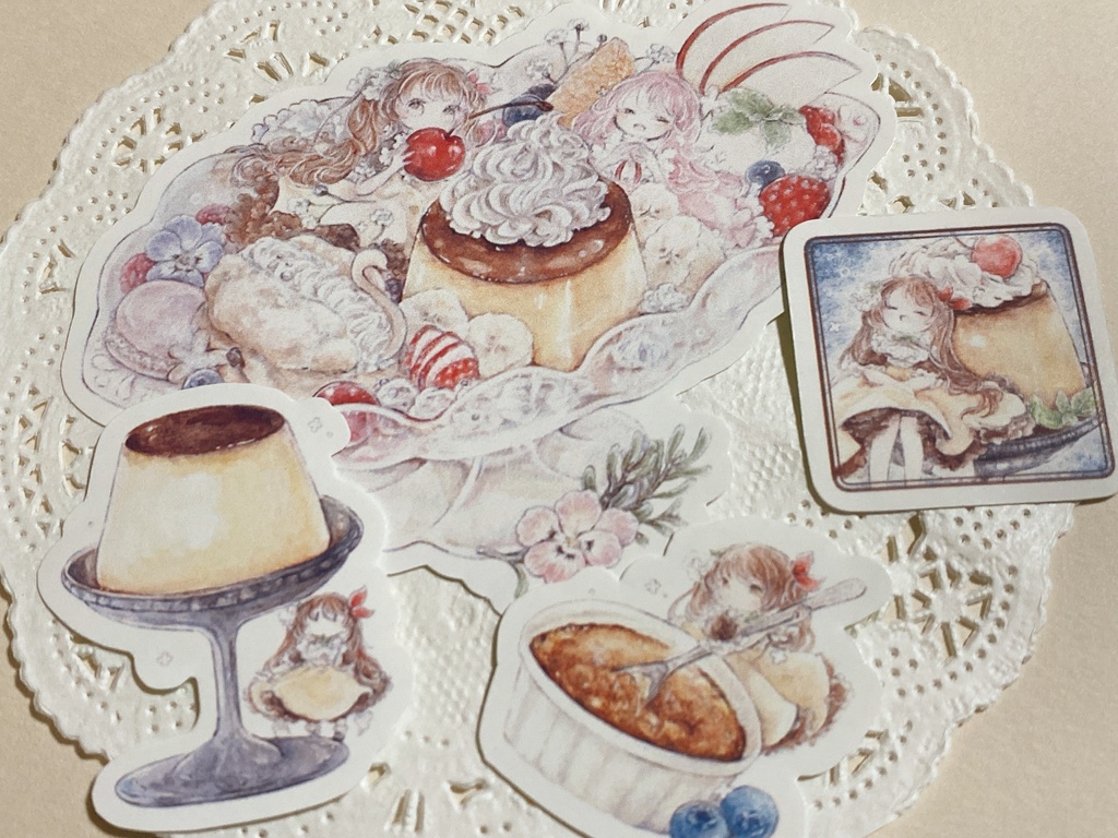 プリンのフレークシール