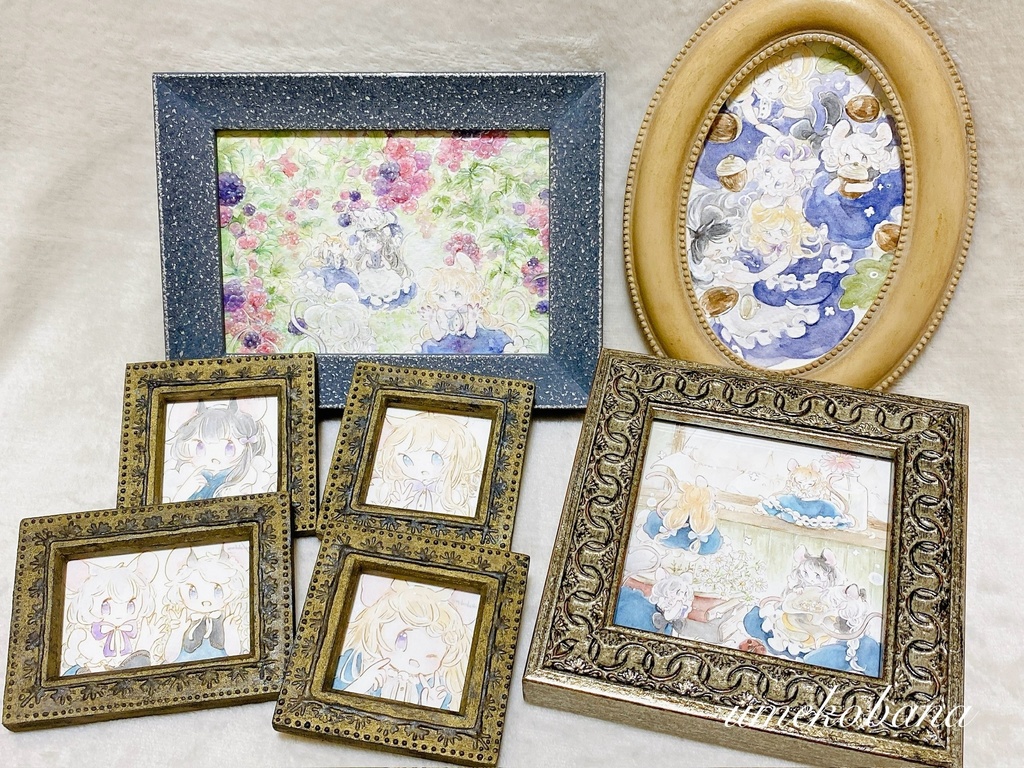 額装原画/ねずみの姉妹