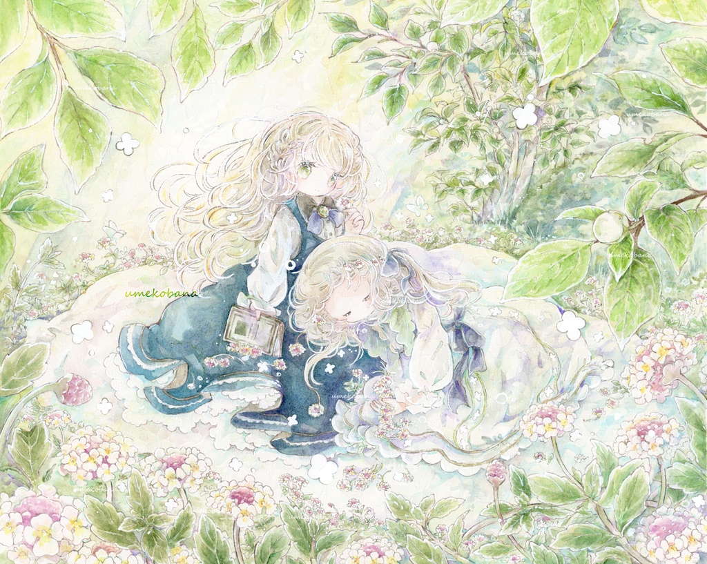 額装原画『何気ない日常に緑色』