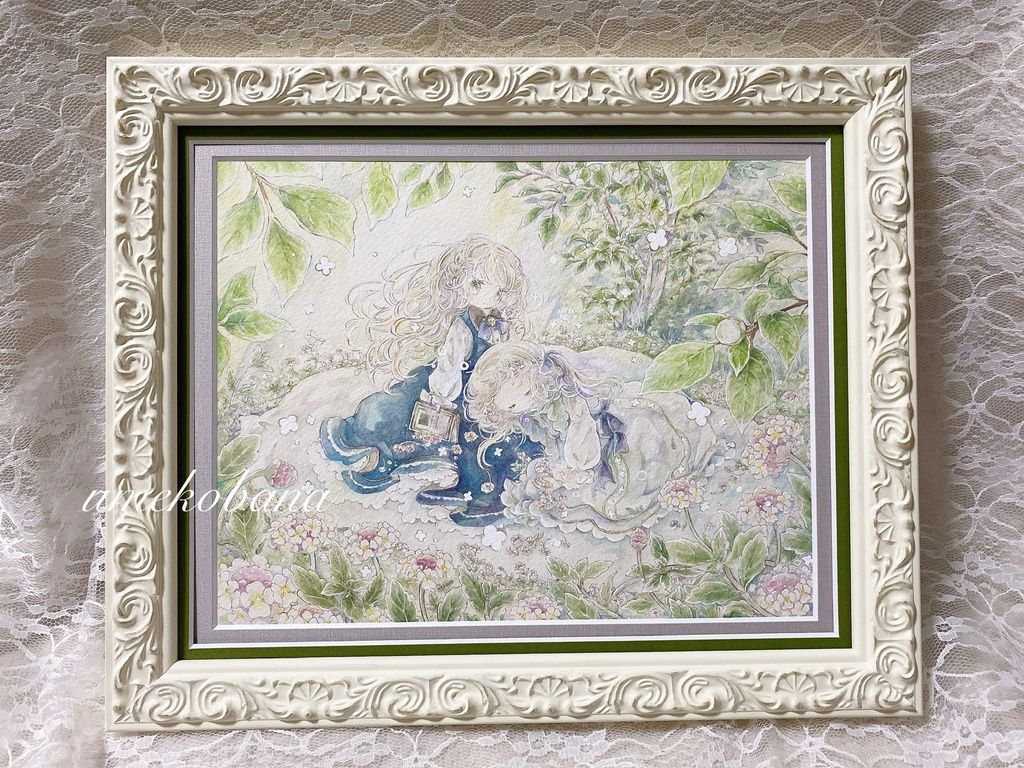 額装原画『何気ない日常に緑色』