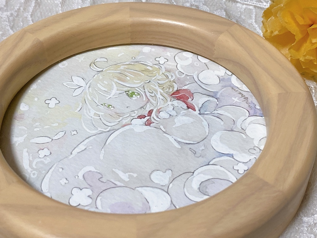 ⦅額装原画⦆月夜を見上げ