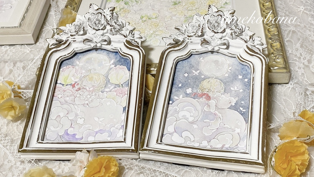 ⦅額装原画⦆月夜に妖精