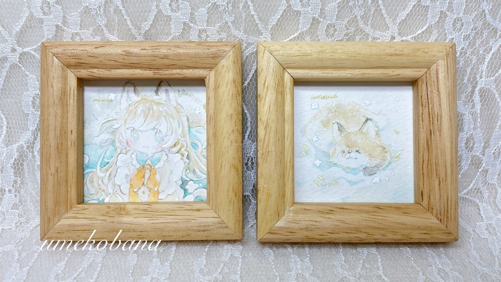 ⦅原画⦆「きつね子のミニ額」