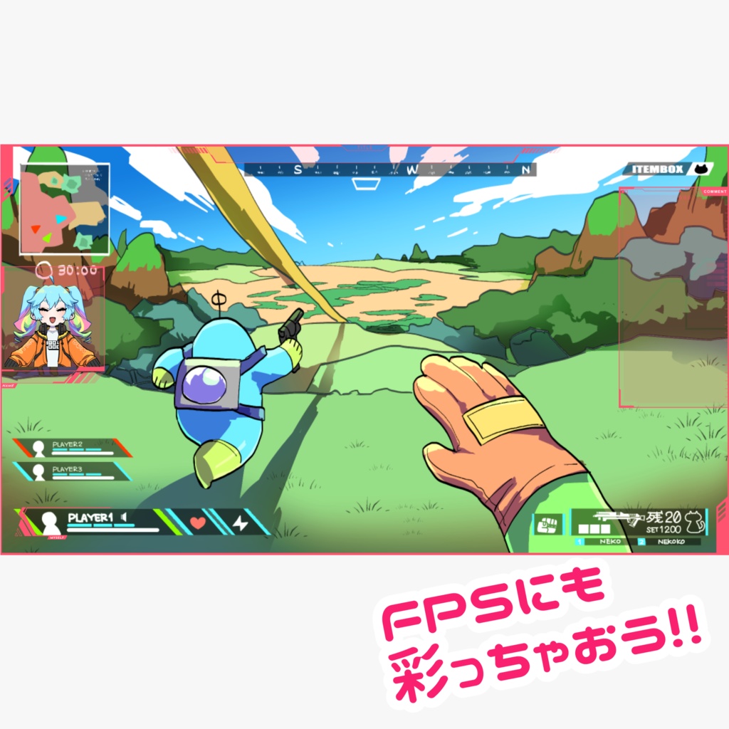 ゲーム配信用オーバーレイ CYBERカラー(パーツ別売あり)