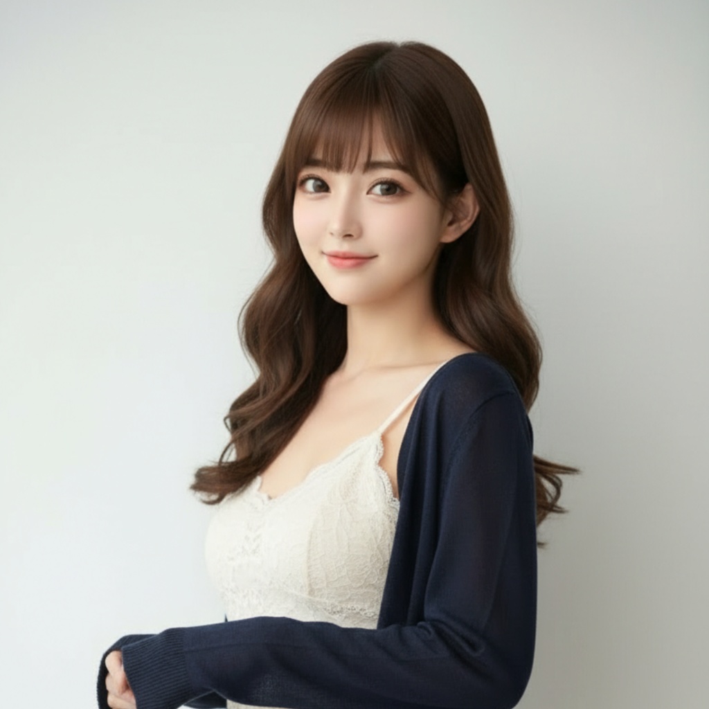 Rin Collection Vol.1 - 白レースキャミ×紺カーデ