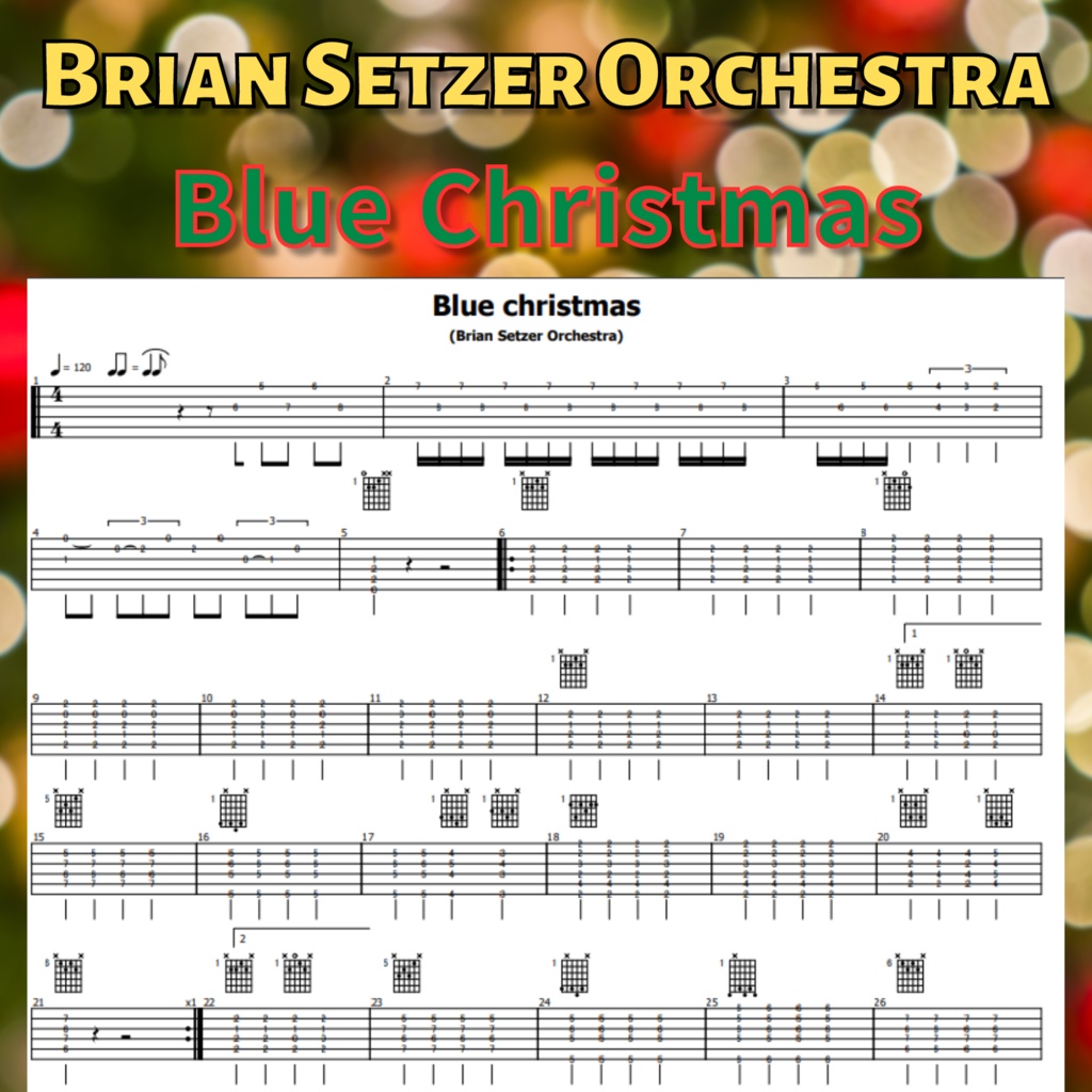 Blue Christmas/ Brian Setzer Orchstra Guitar TAB