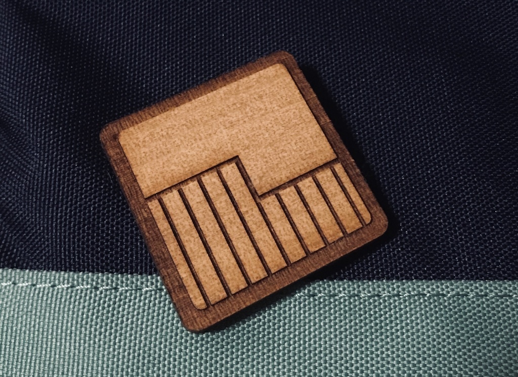 ウッドブローチ スクエア