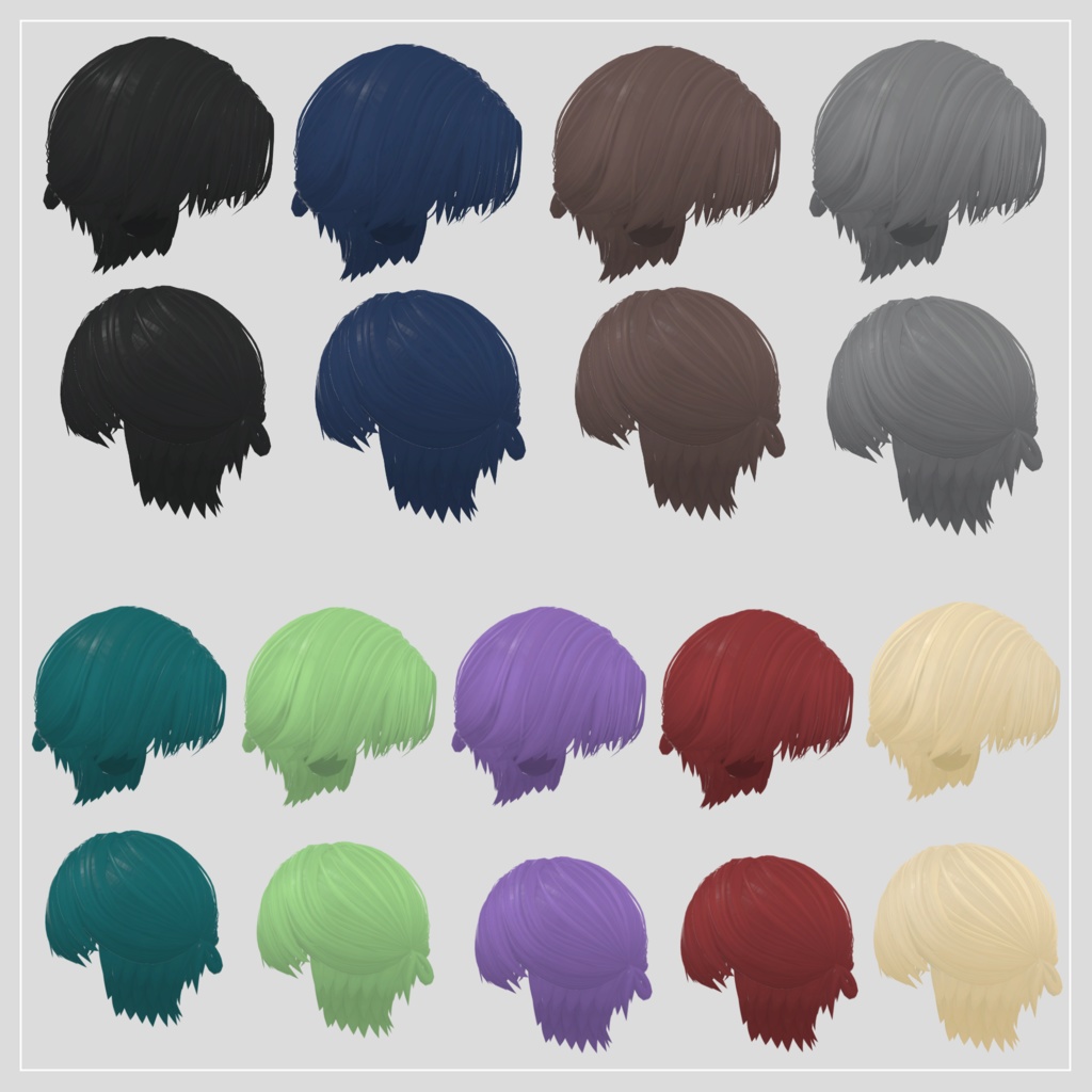 【8アバター対応】Soft Center Half-Up