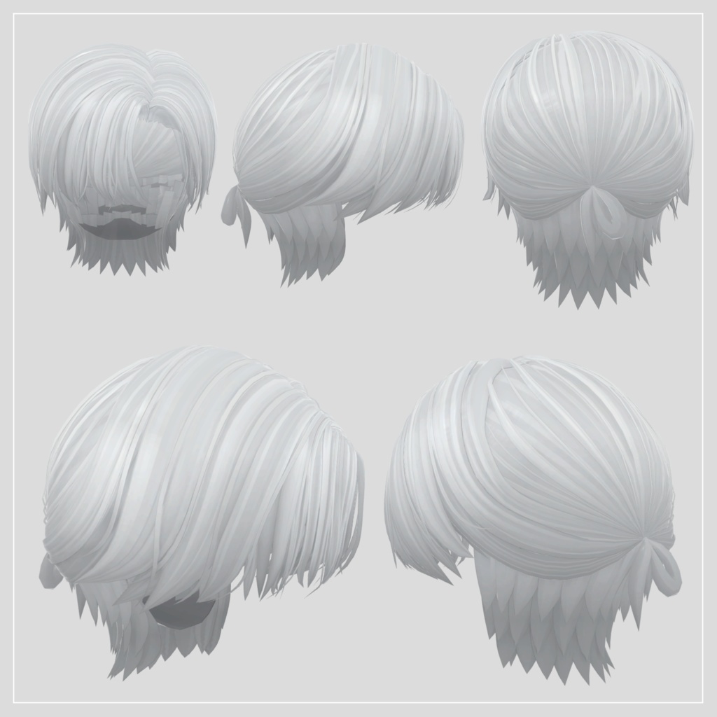 【8アバター対応】Soft Center Half-Up