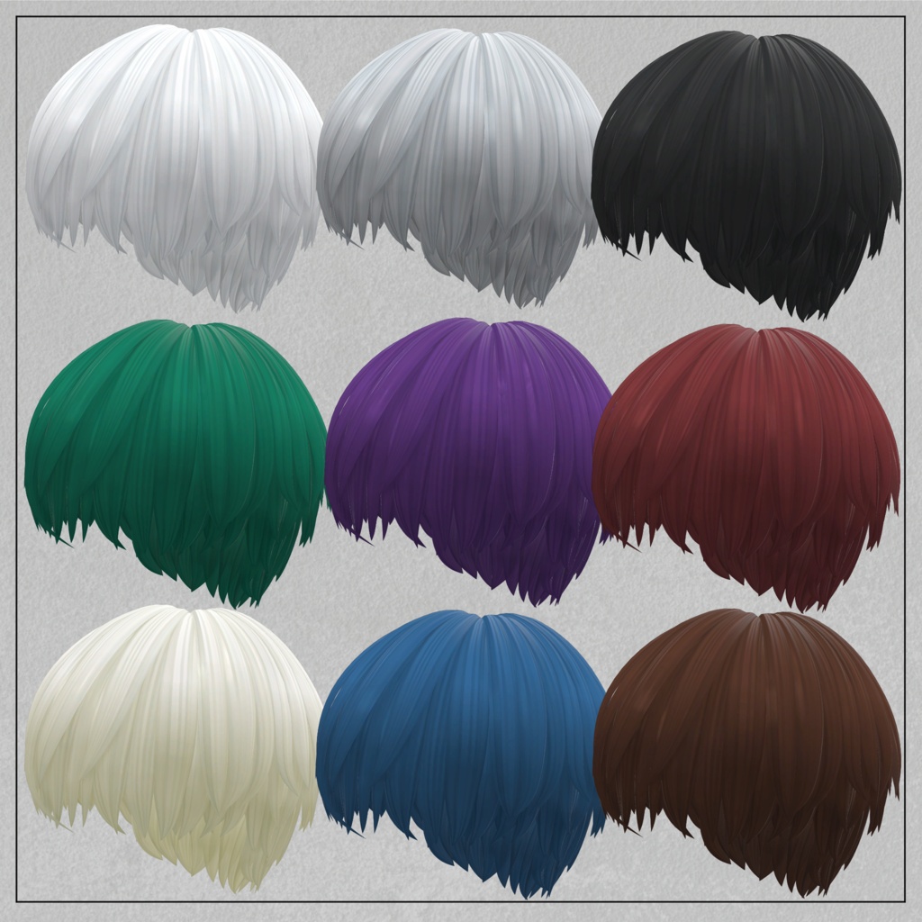 【8アバター対応】Namidame Mash Hair